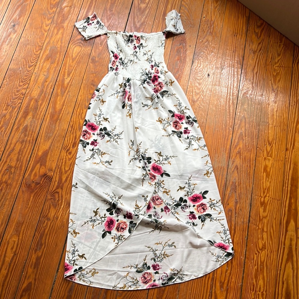 High low white dress